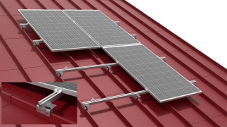 Konštrukcia pre 4 solárné panely - šikmá strecha plech s falcom